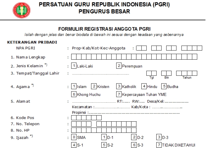 Pendaftaran PGRI Enrekang - Persatuan Guru Republik Indonesia Cabang Kabupaten Enrekang